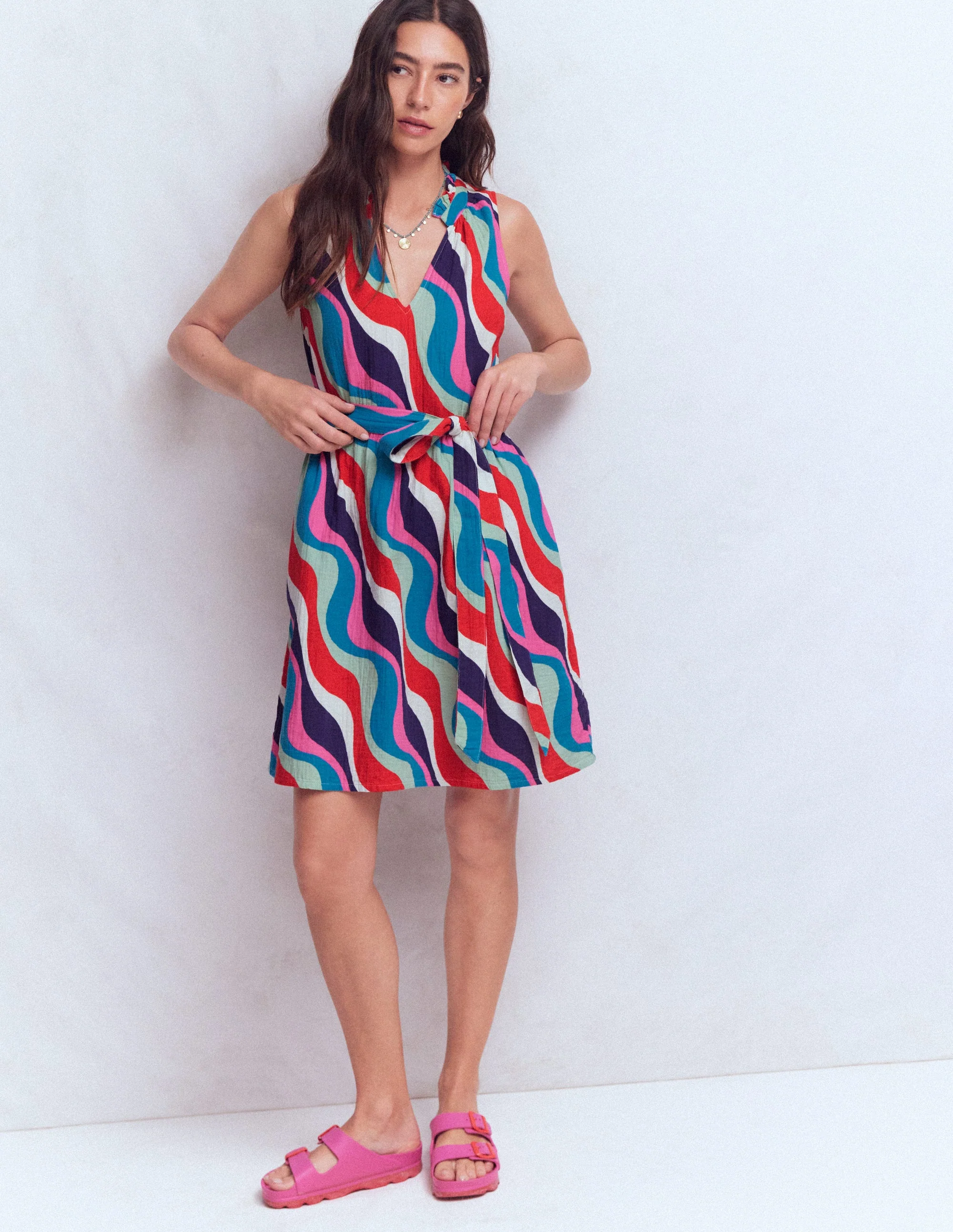 Viv Double Cloth Short Dress-Wiggle Print - Image 4