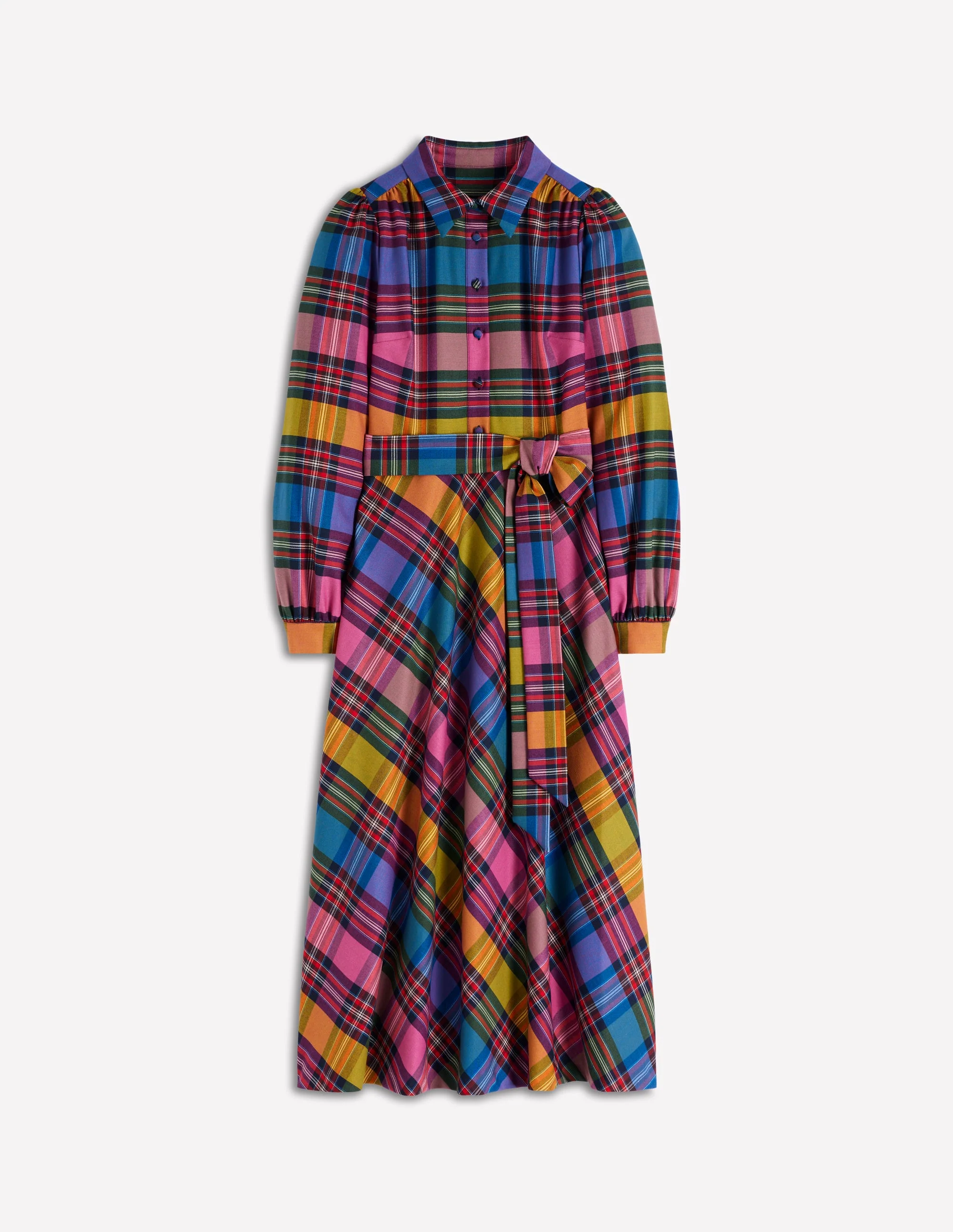 Vivienne Check Midi Dress-Multi, Blanket Check - Image 7