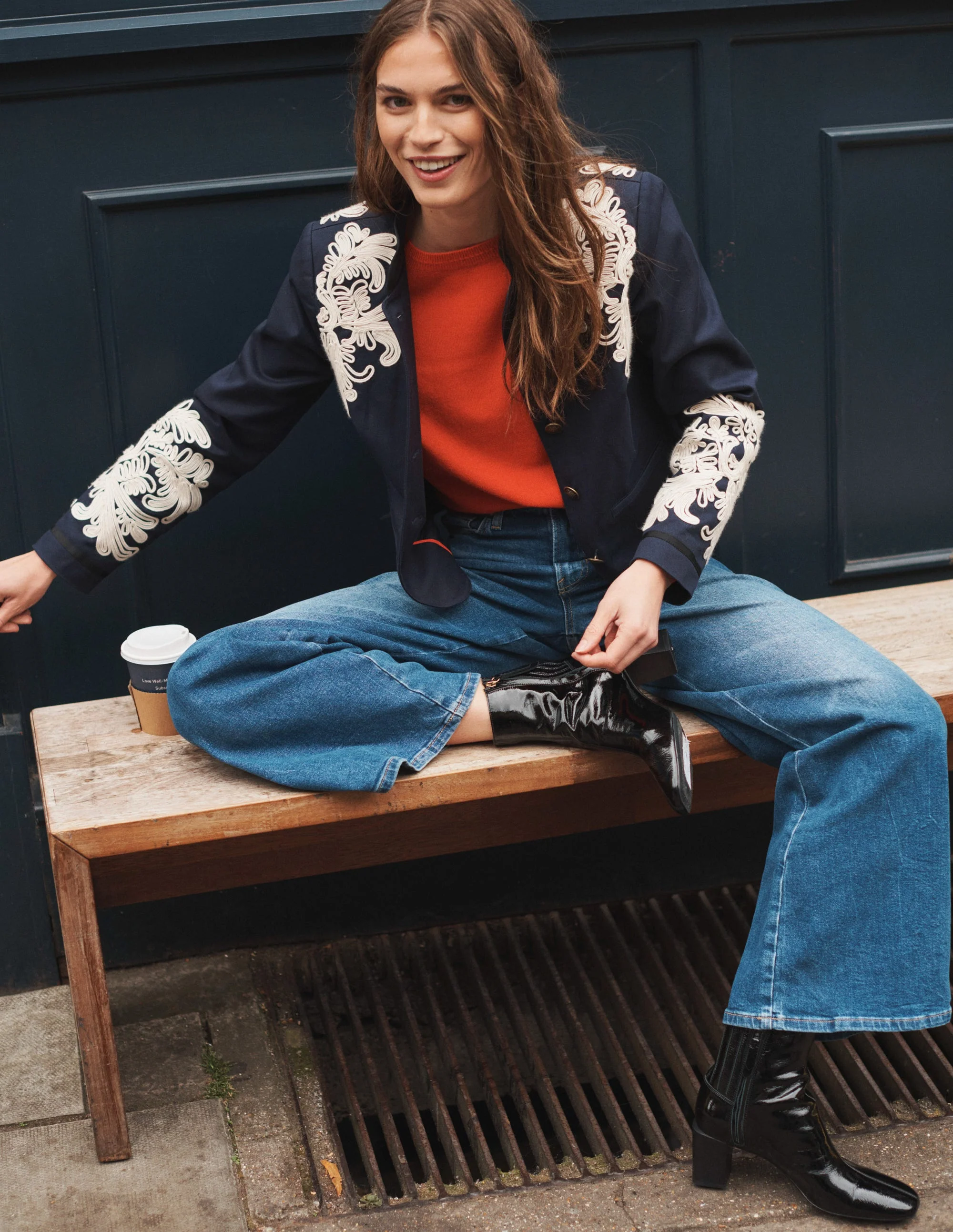 Warwick Embroidered Jacket-Navy - Image 6