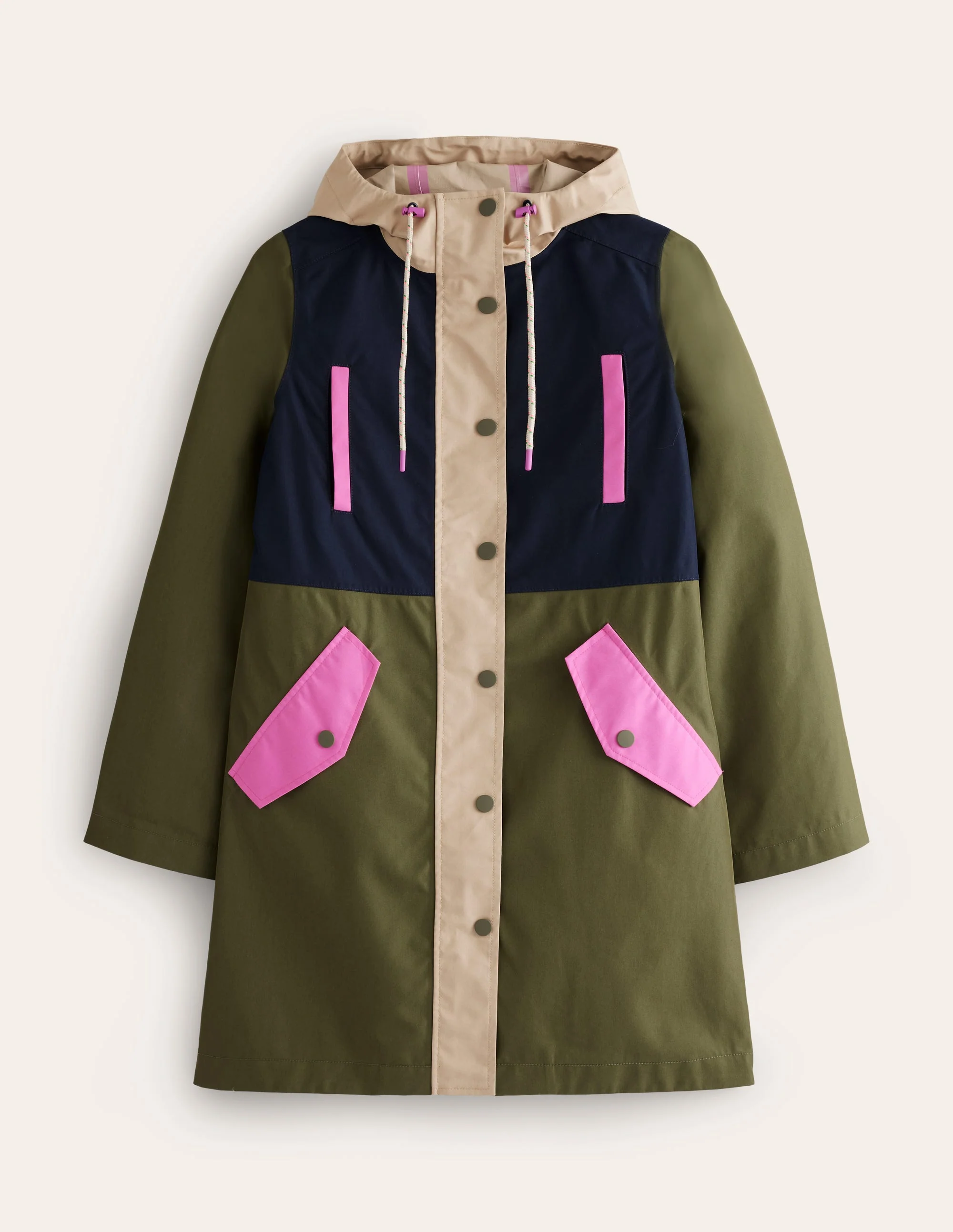 Wells Waterproof Hooded Coat-Multi Colourblock - Image 7