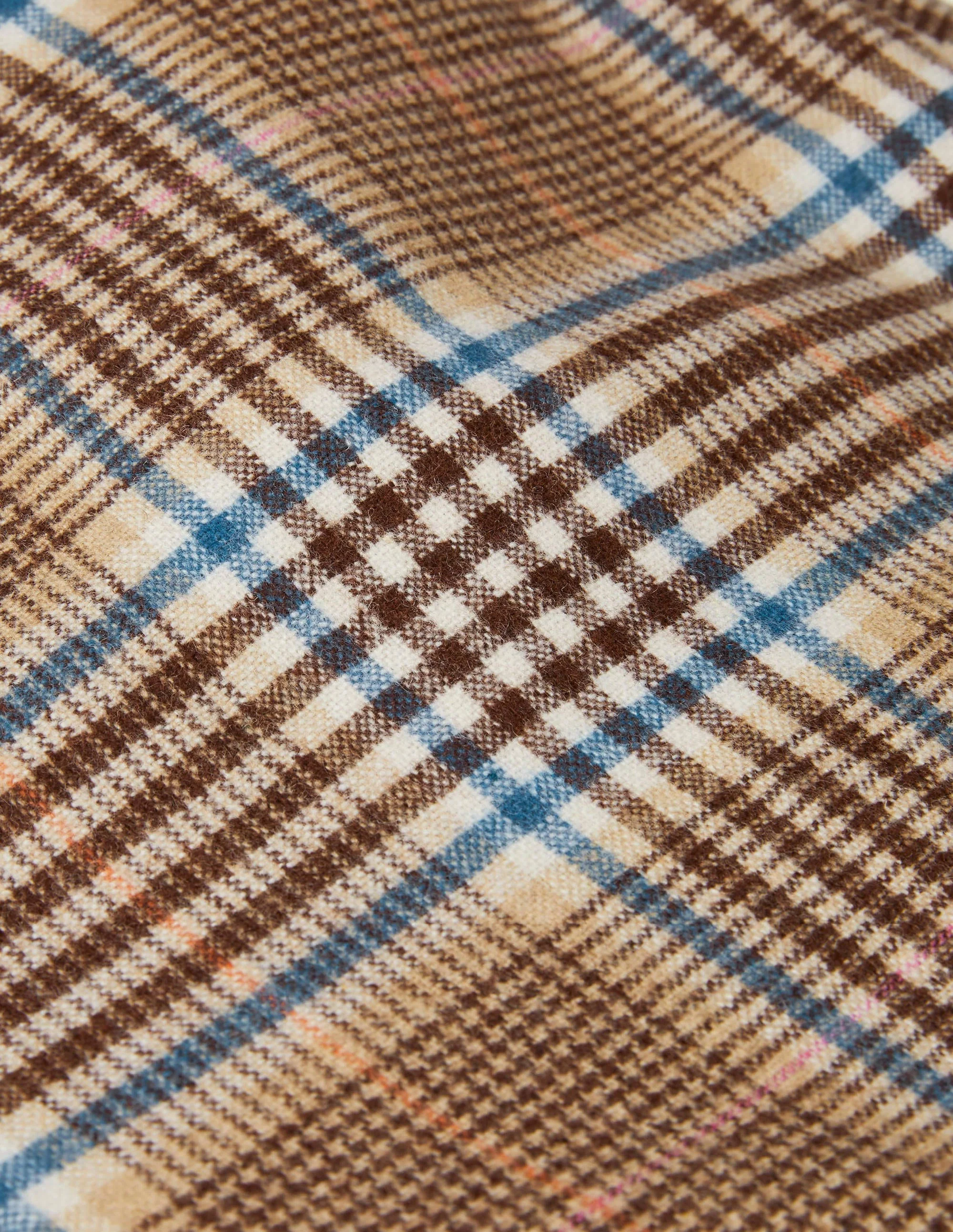 Wesley Wool Pants-Brown and Coral Check - Image 6