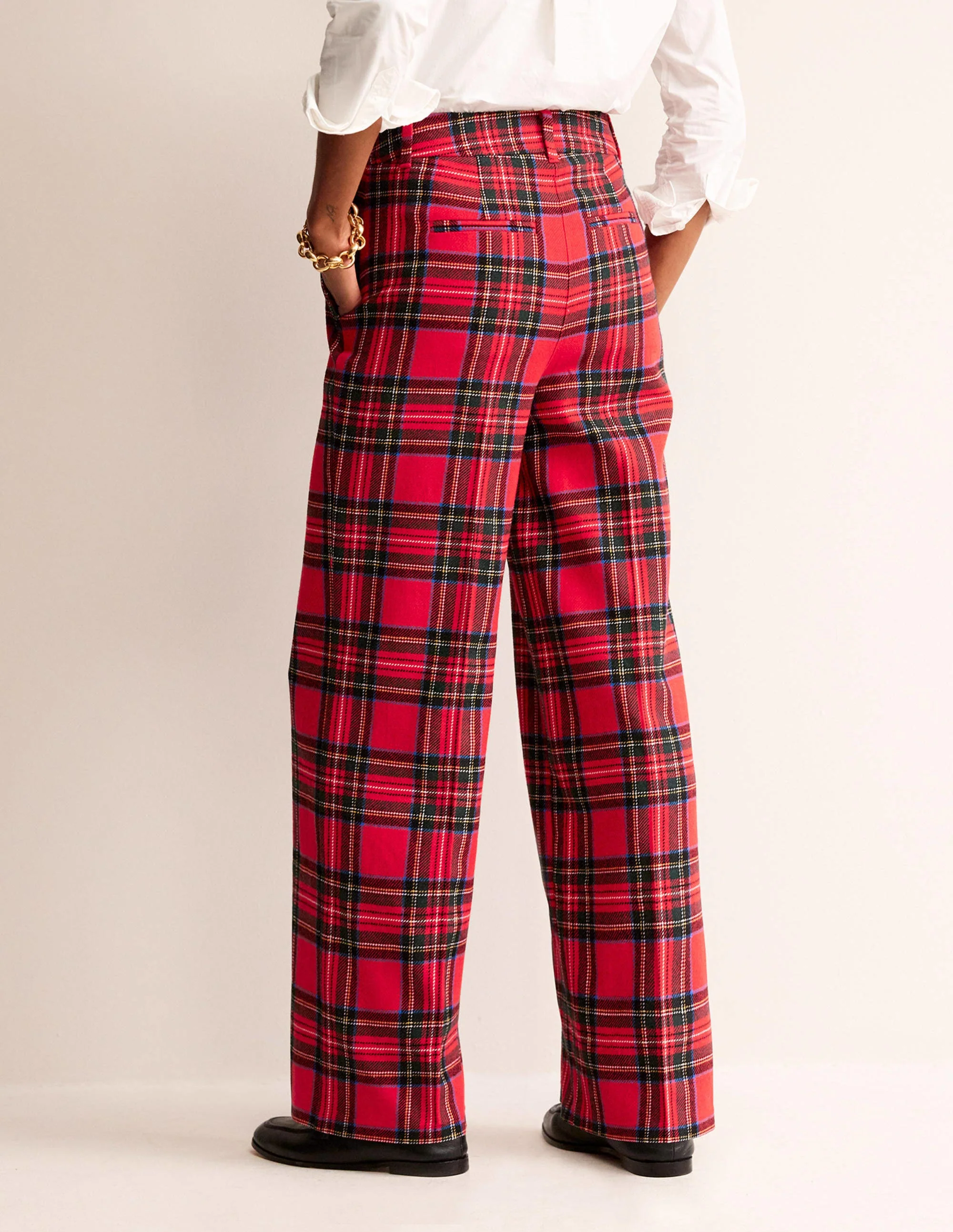 Westbourne Check Pants-Red Tartan Check - Image 3