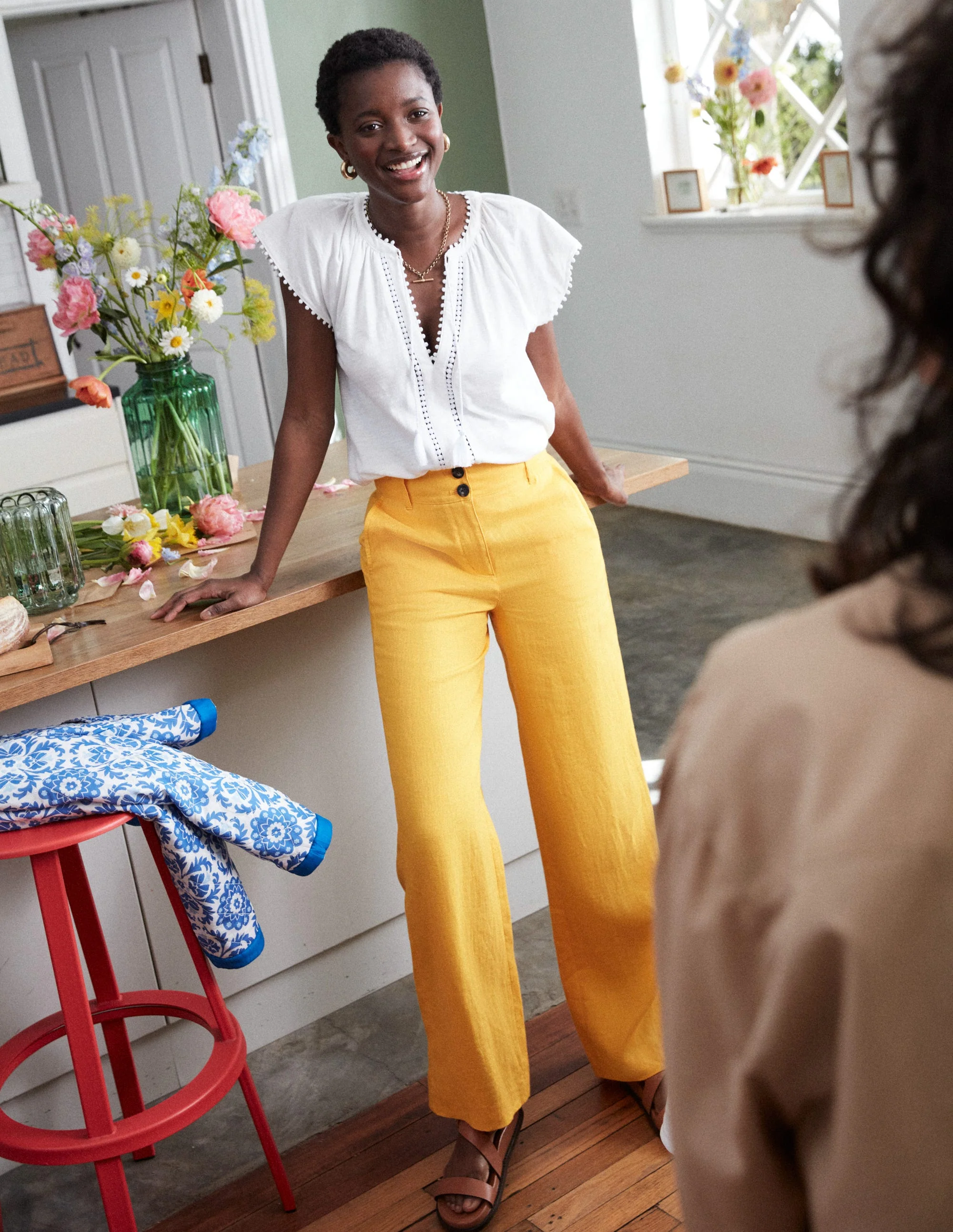 Westbourne Linen Pants-Artisan Gold - Image 5