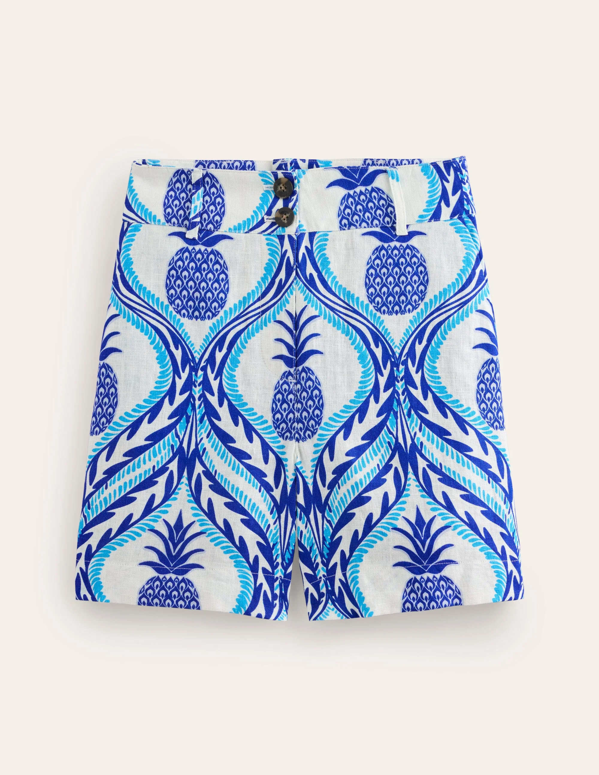 Westbourne Linen Shorts-Surf the web, pineapple wave - Image 6