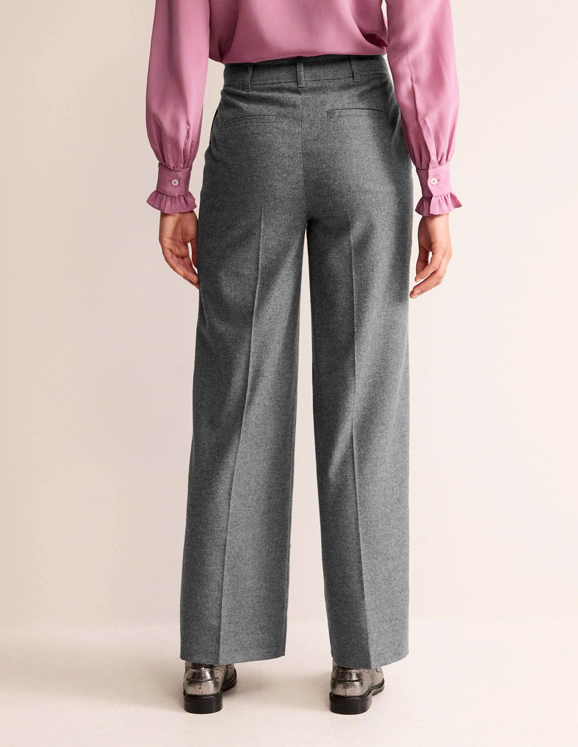 Westbourne Wool Pants-Charcoal Marl - Image 3