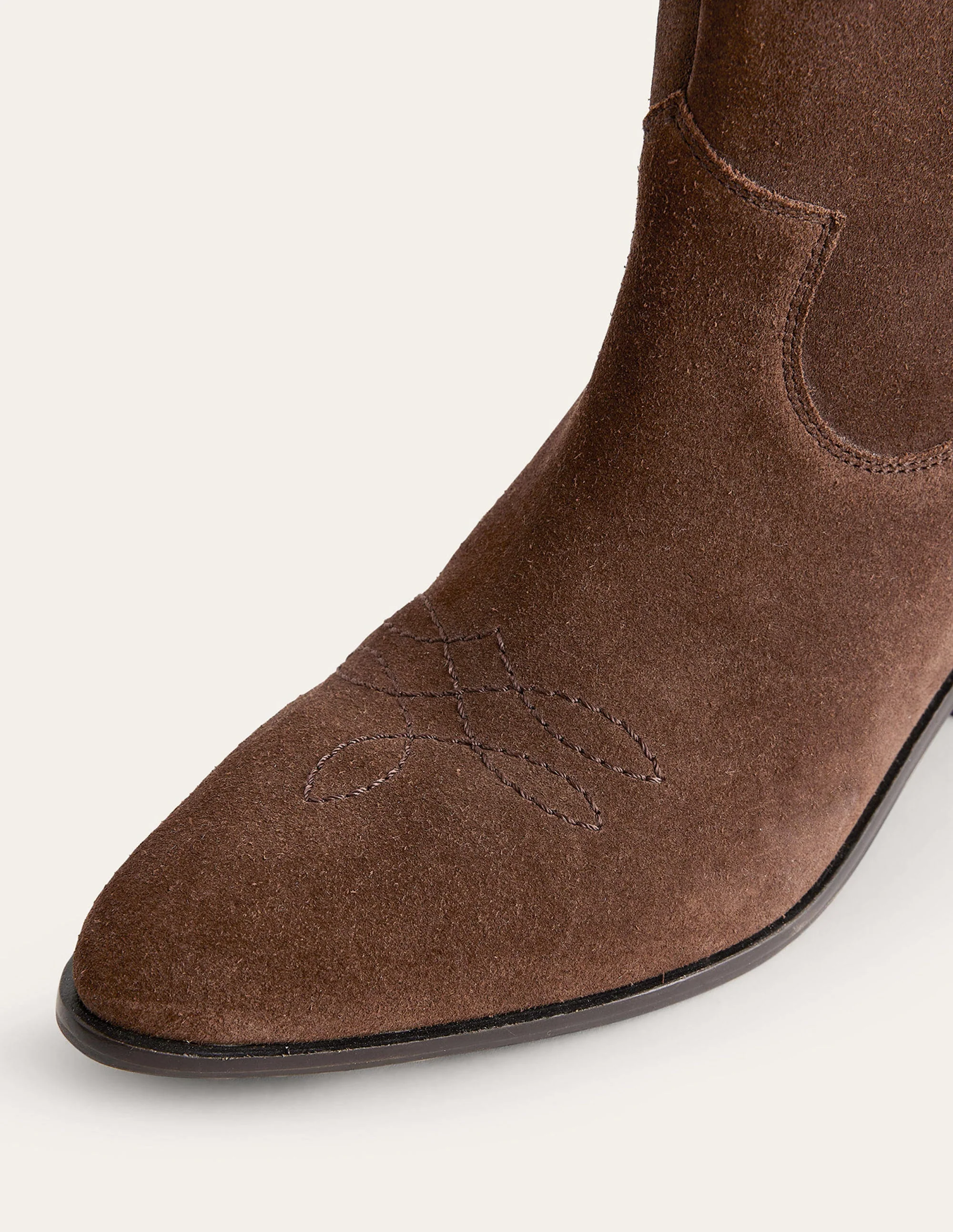 Western Ankle Boots-Chocolate Suede - Image 5
