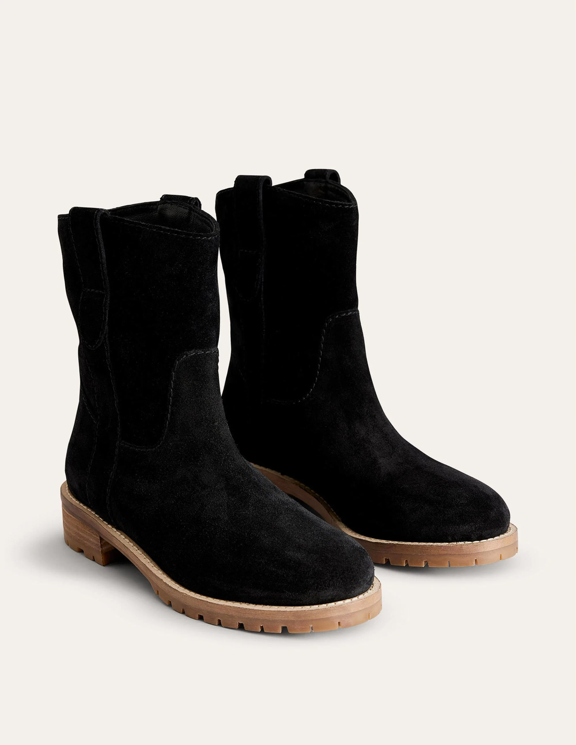 Western Suede Ankle Boots-Black Suede - Image 3