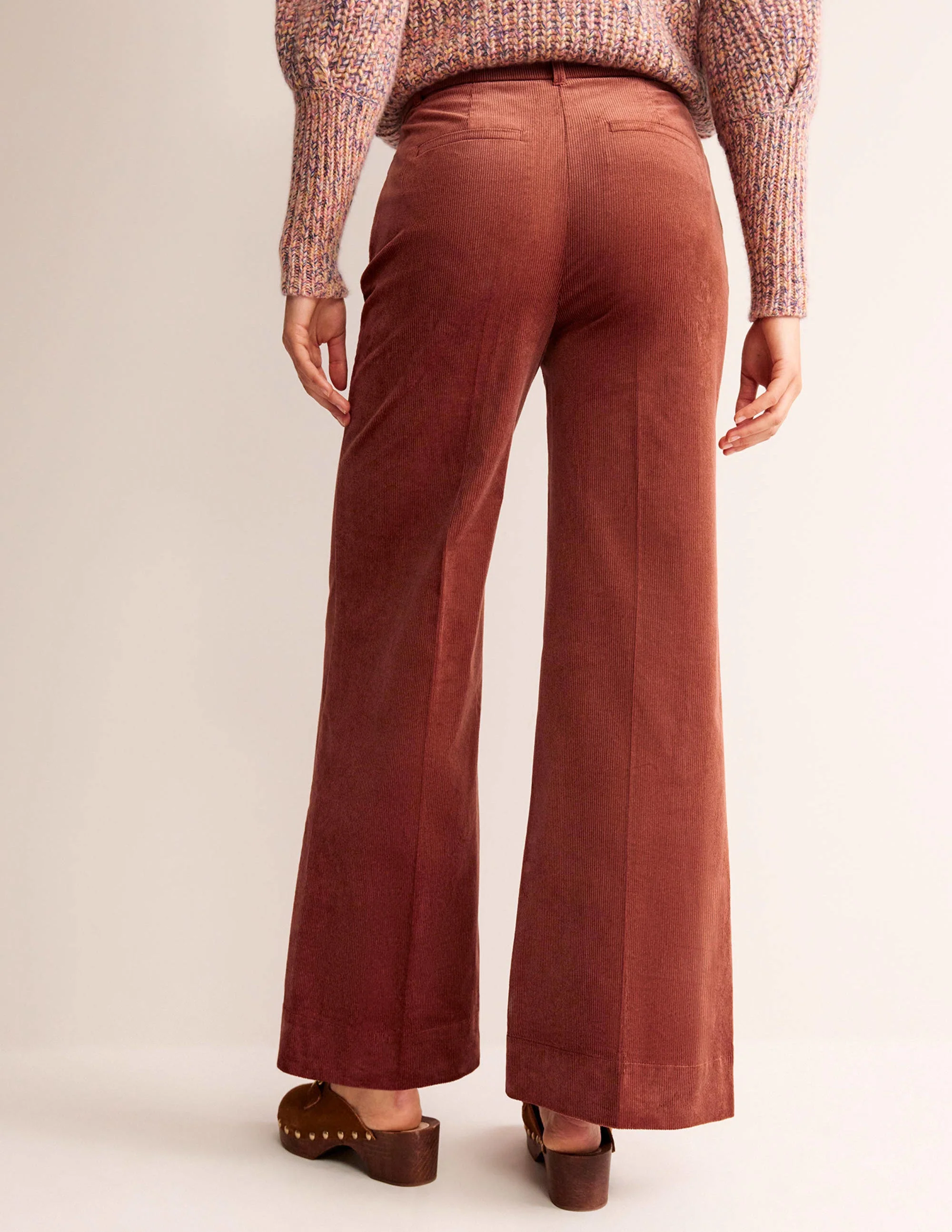 Wide-Leg Corduroy Pants-Red Oak - Image 3