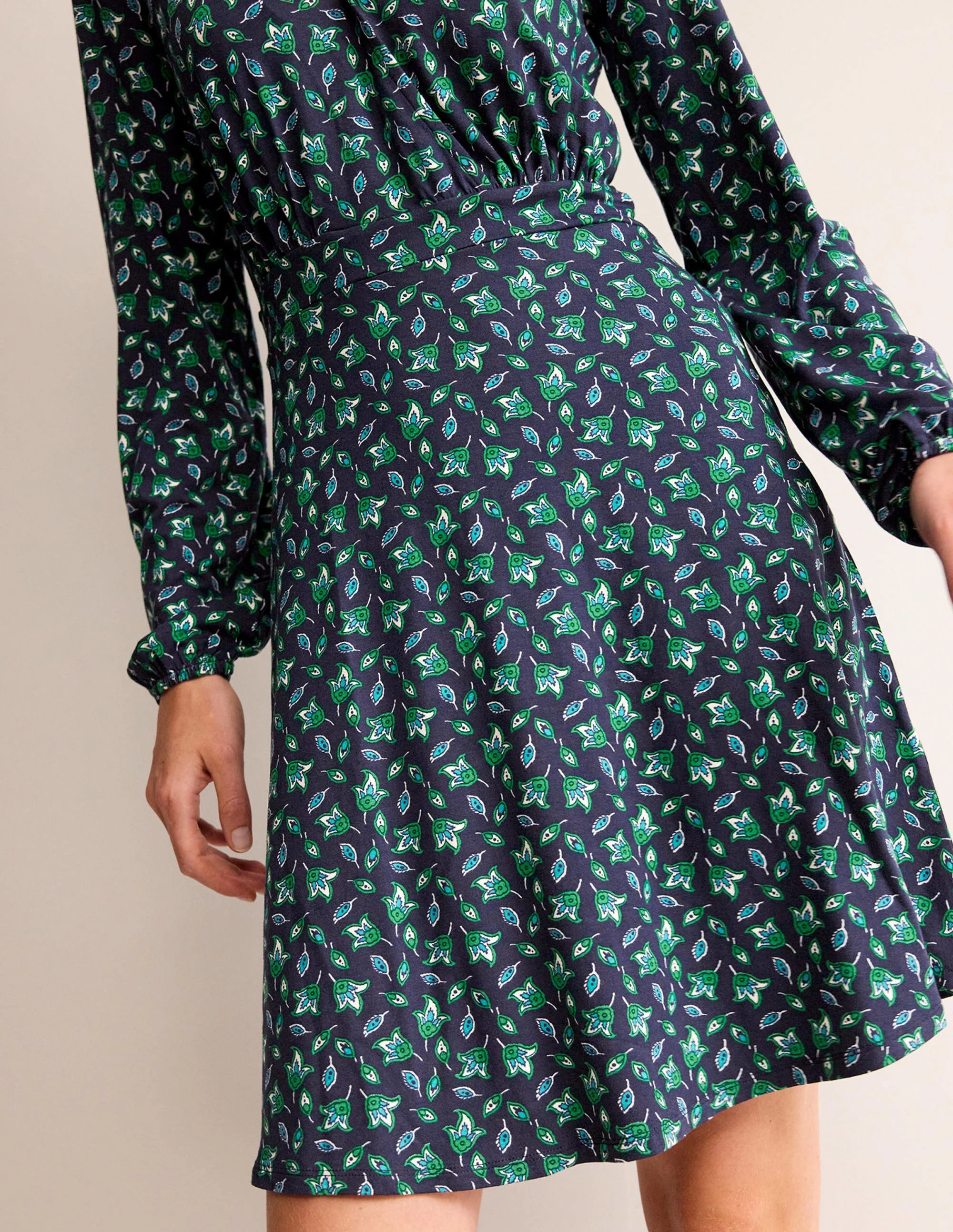 Willow Jersey Dress-French Navy, Tulip Bud - Image 2
