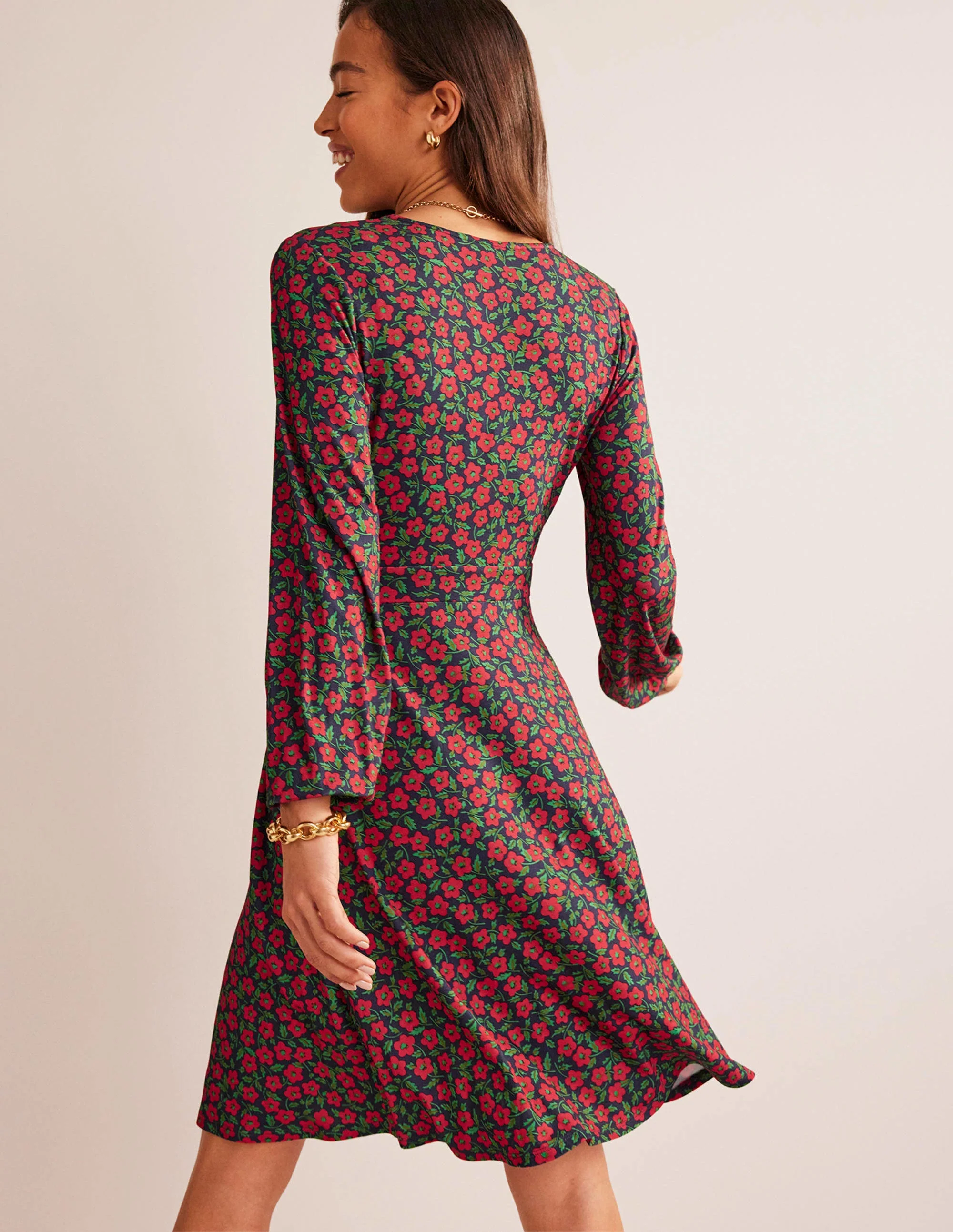 Willow Jersey Dress-Hot Pepper, Petal Pop - Image 3