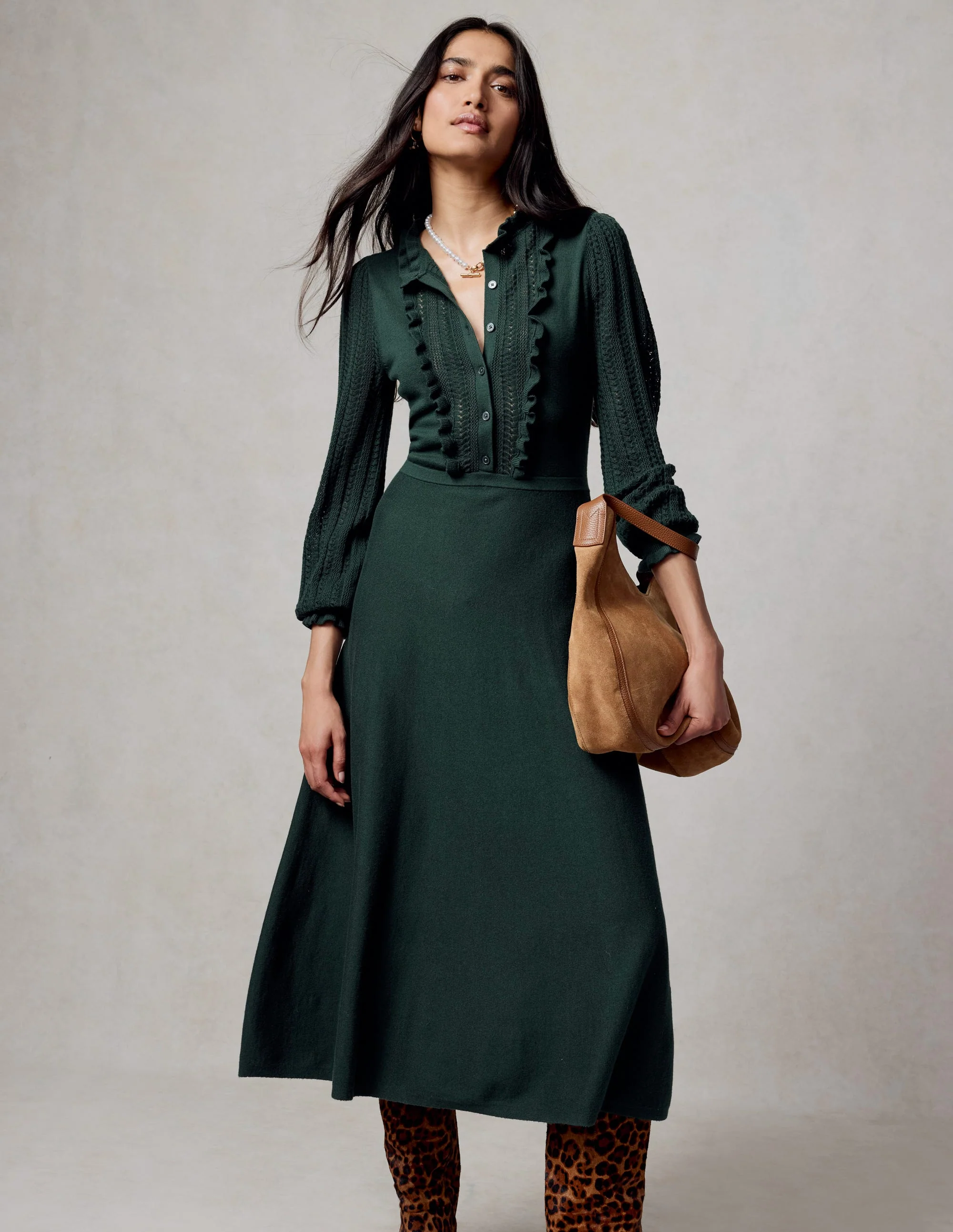 Winifred Frilled Knitted Dress-Glade - Image 5
