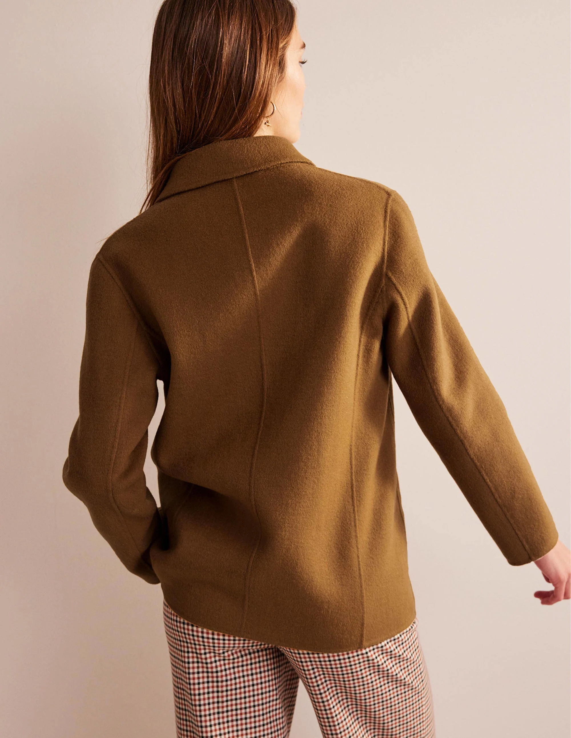 Wool-Blend Pea Coat-Camel - Image 3