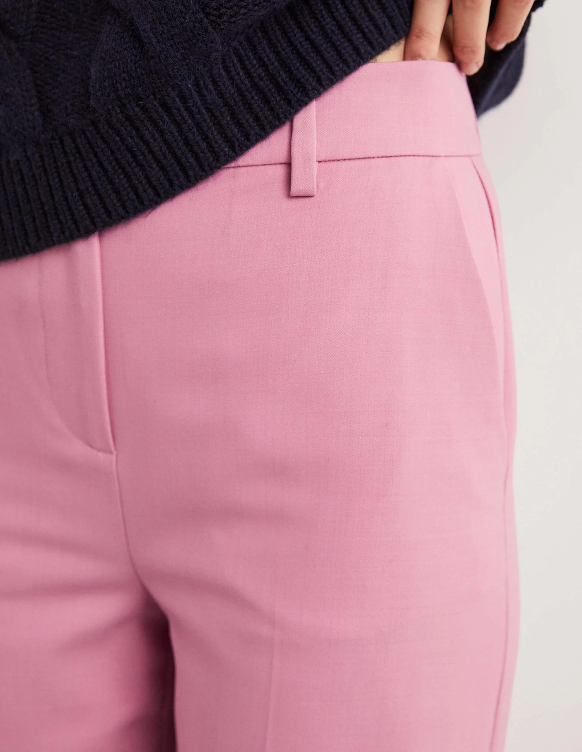 Wool Wide Leg Pants-Cherry Blossom - Image 2