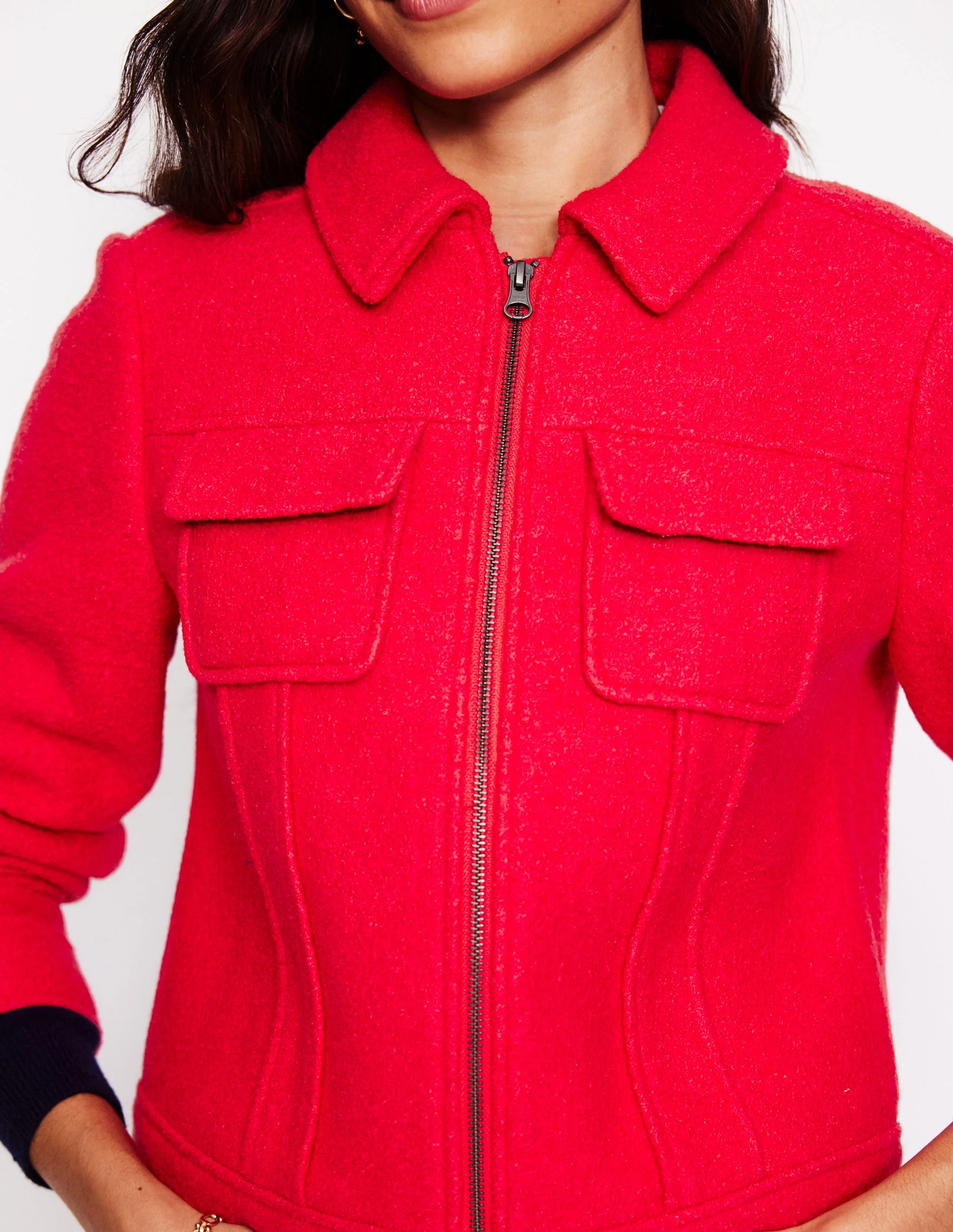 Wool Zip Through Jacket-Scarlett - Image 2