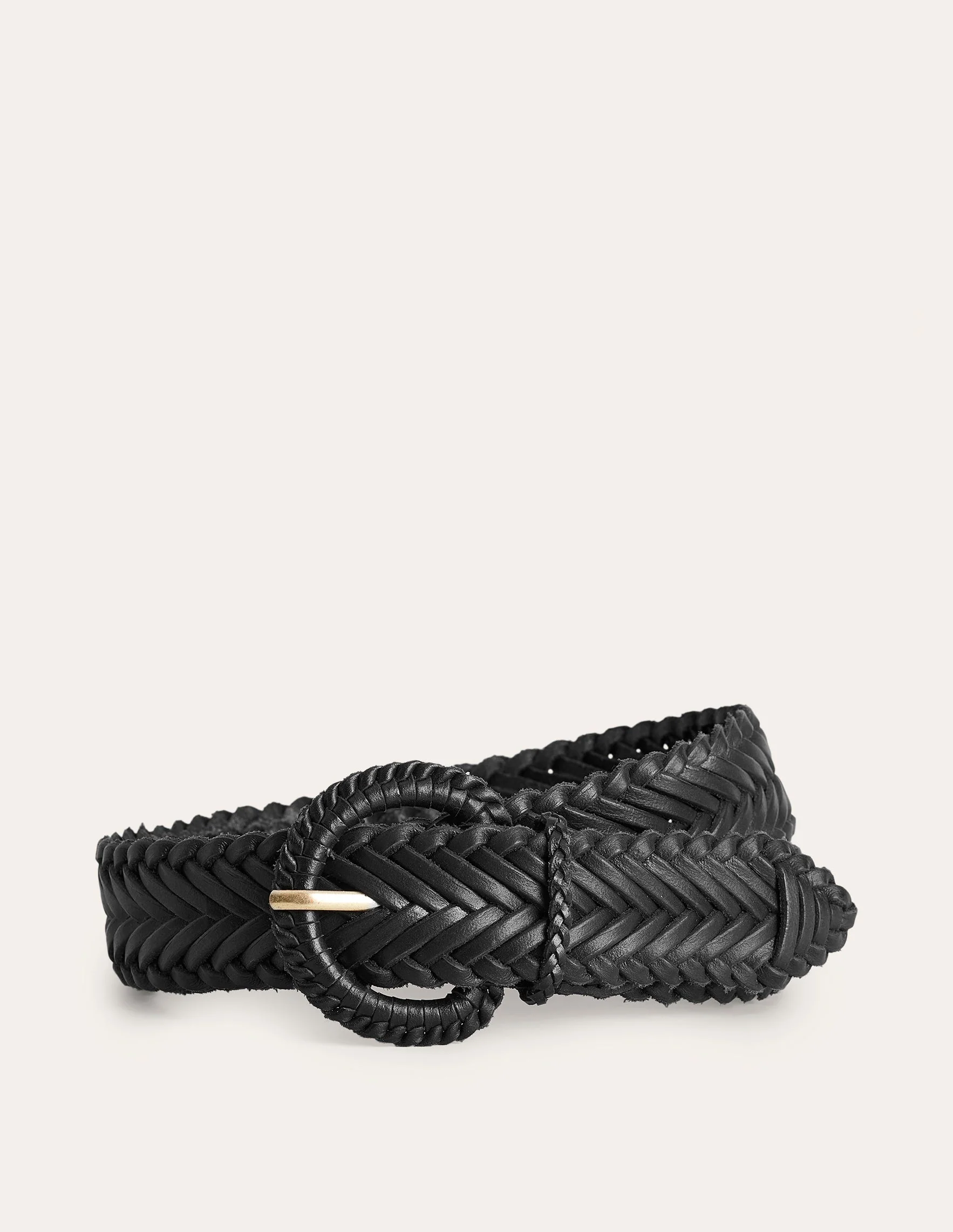 Woven Leather Belt-Black - Image 2