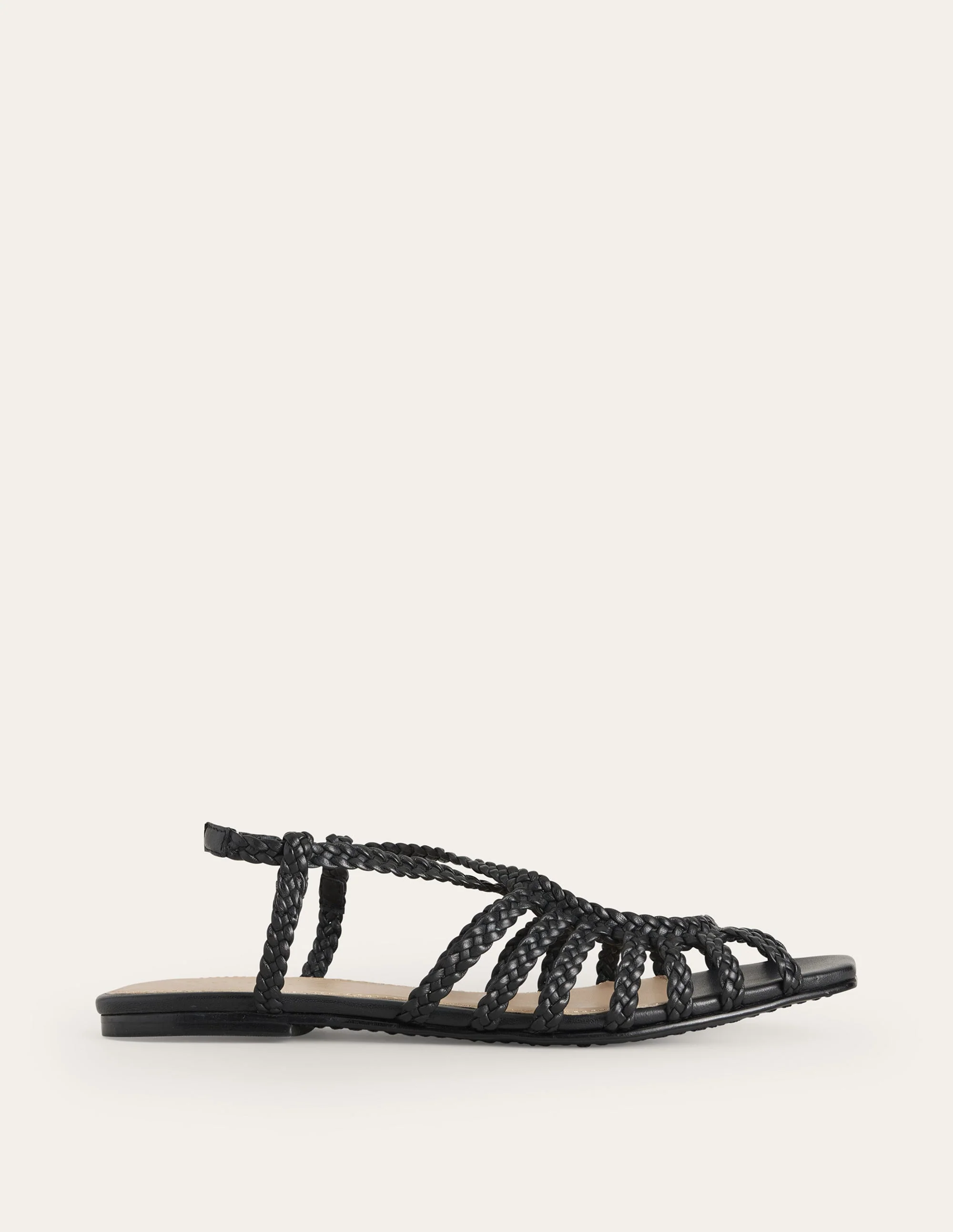 Woven Multistrap Flat Sandals-Black - Image 2