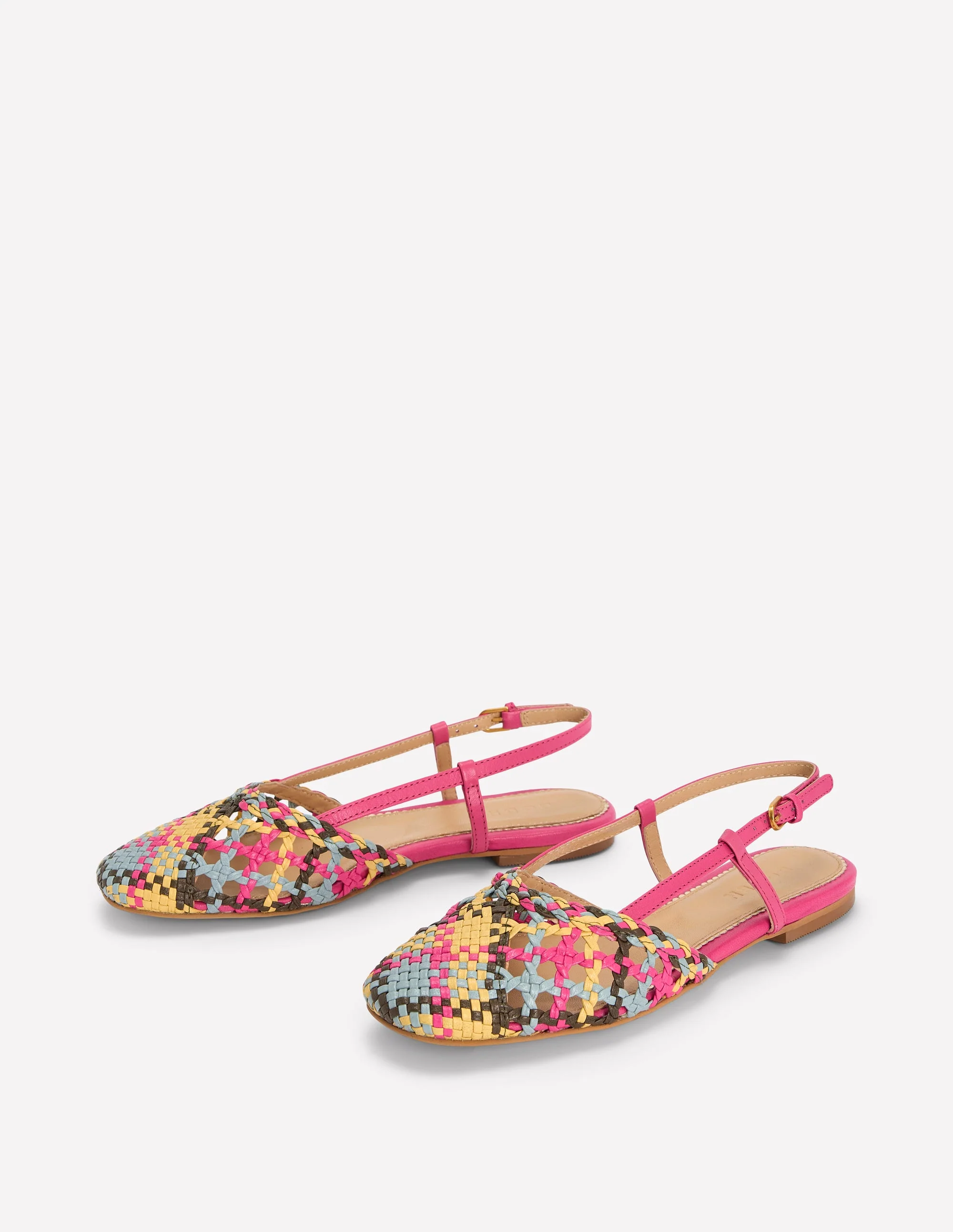 Woven Slingback Flats-Multi Check - Image 3