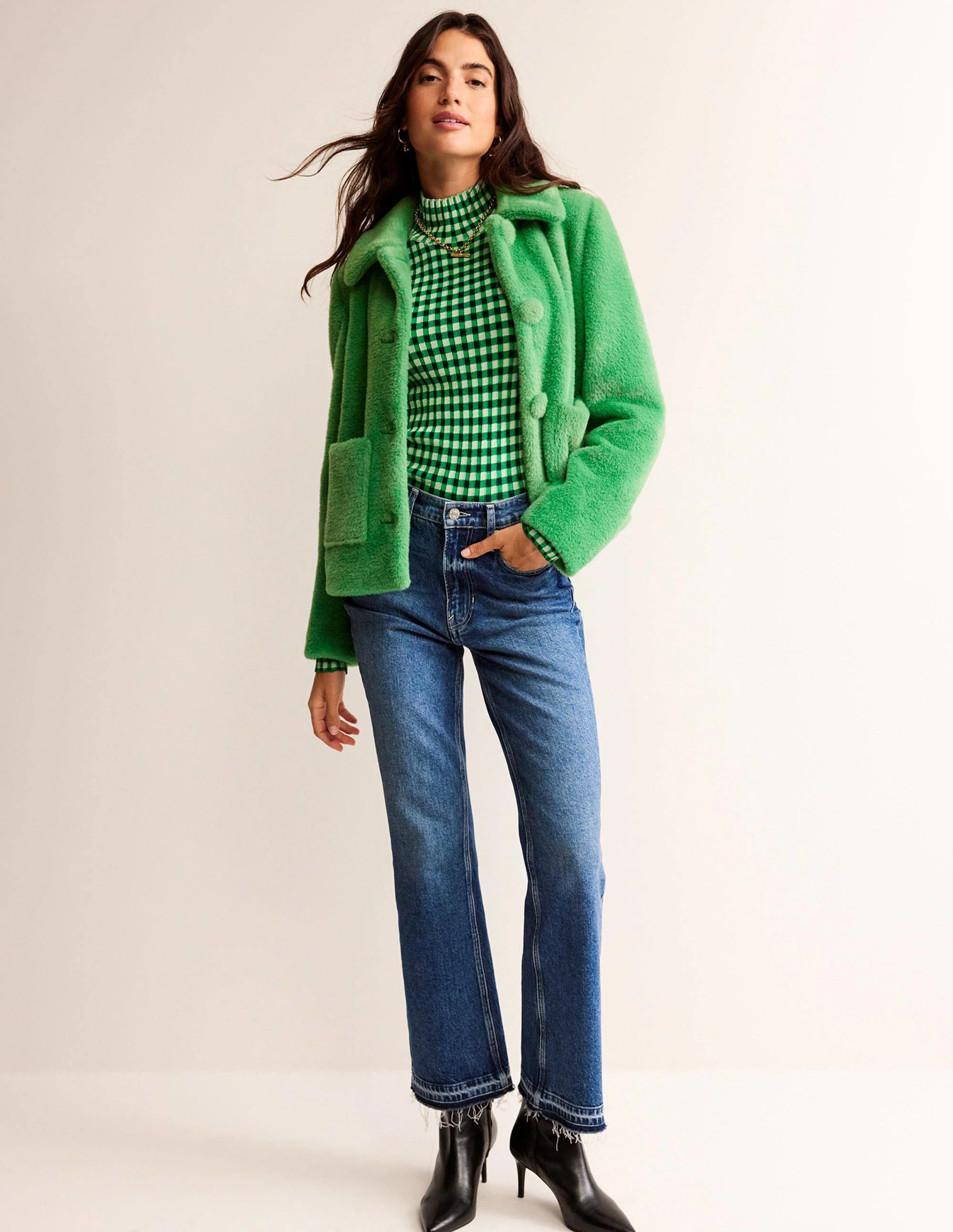 York Faux-Fur Coat-Veridian Green - Image 4