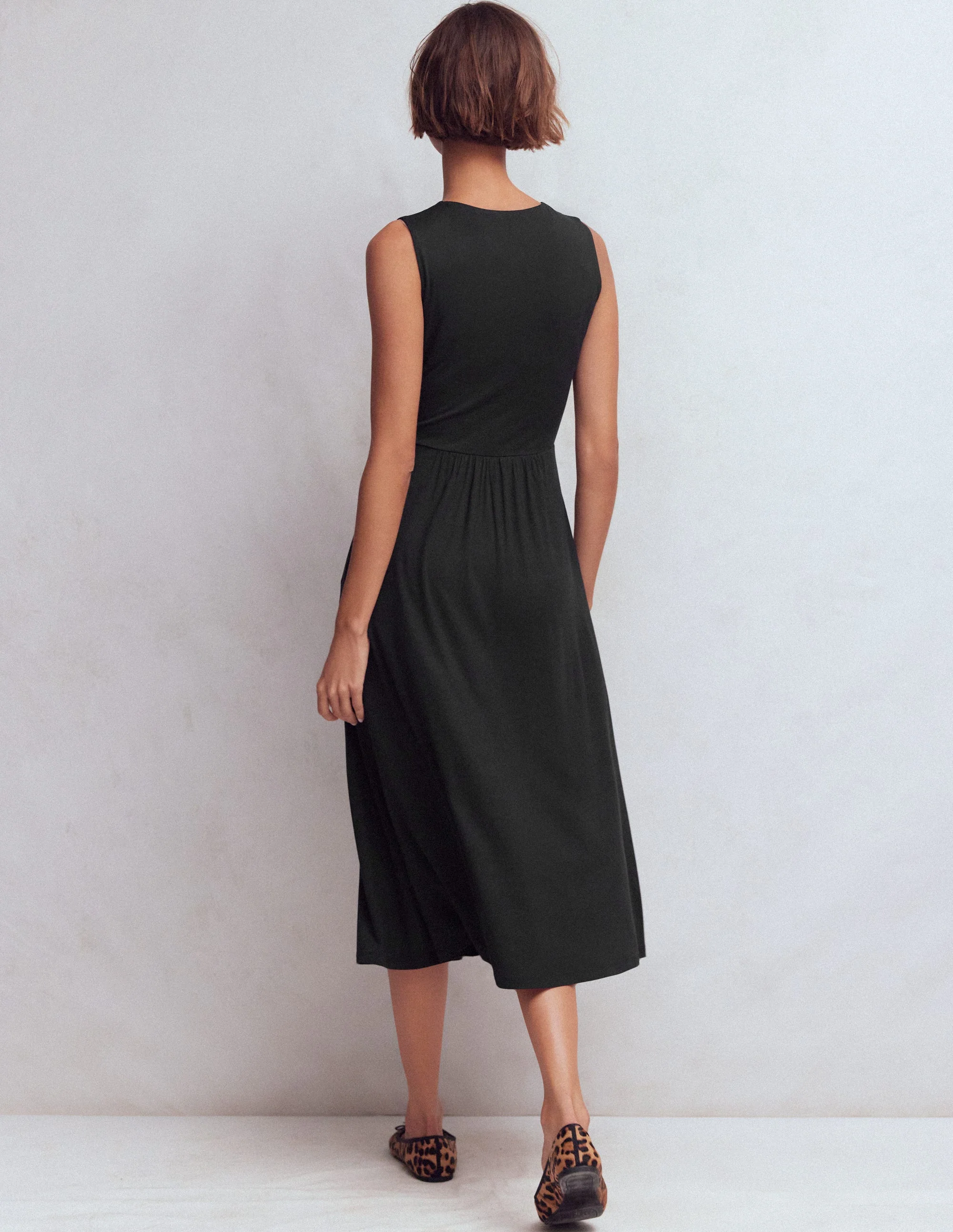 Zara Cross Waist Jersey Dress-Black - Image 3